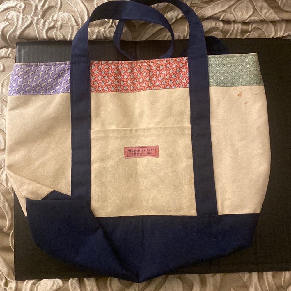 Vineyard Vines Canvas Tote -Multicolor